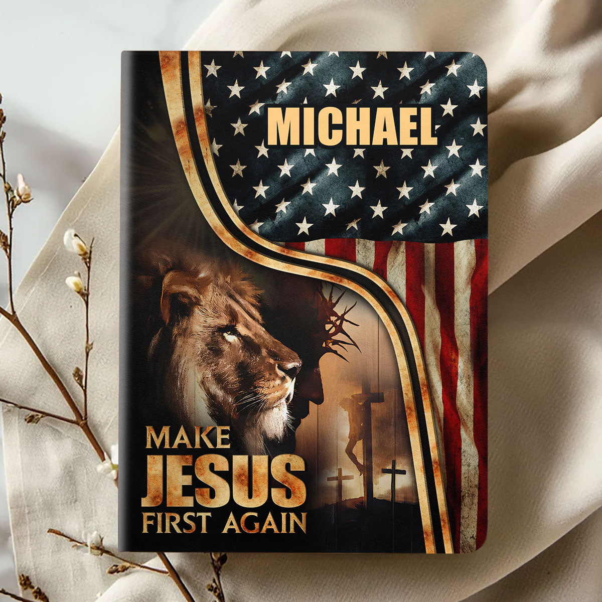 Make Jesus First Again - Personalized Leather Notebook GMJSNB200108