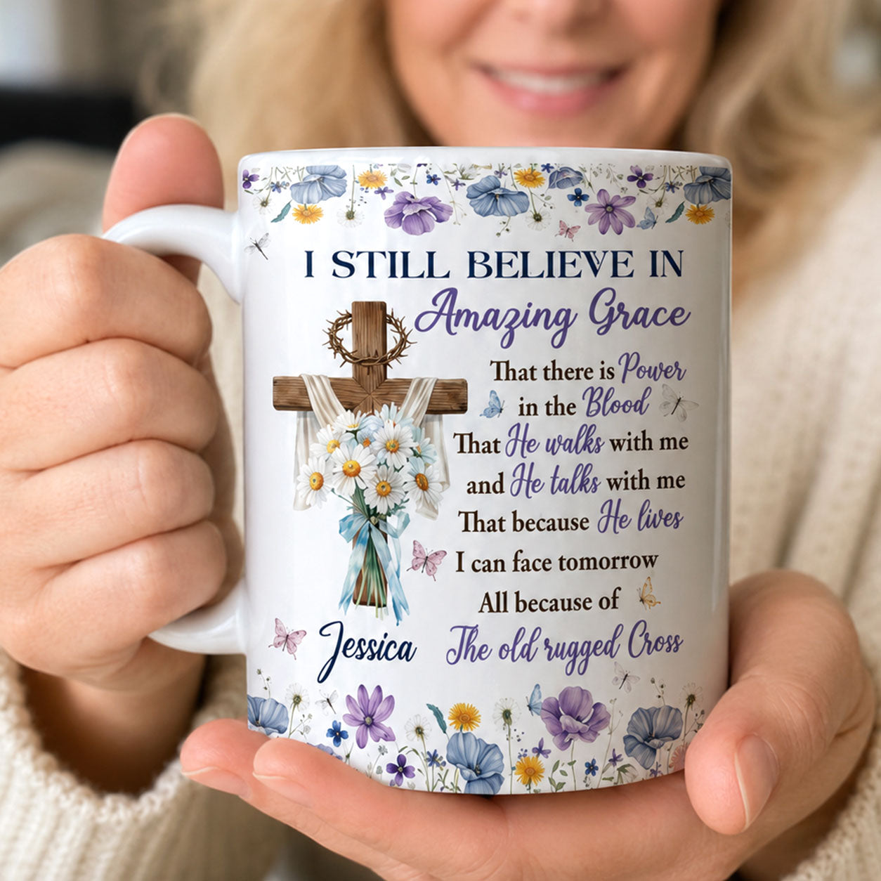 Amazing Grace - Personalized Christian Coffee Mug
