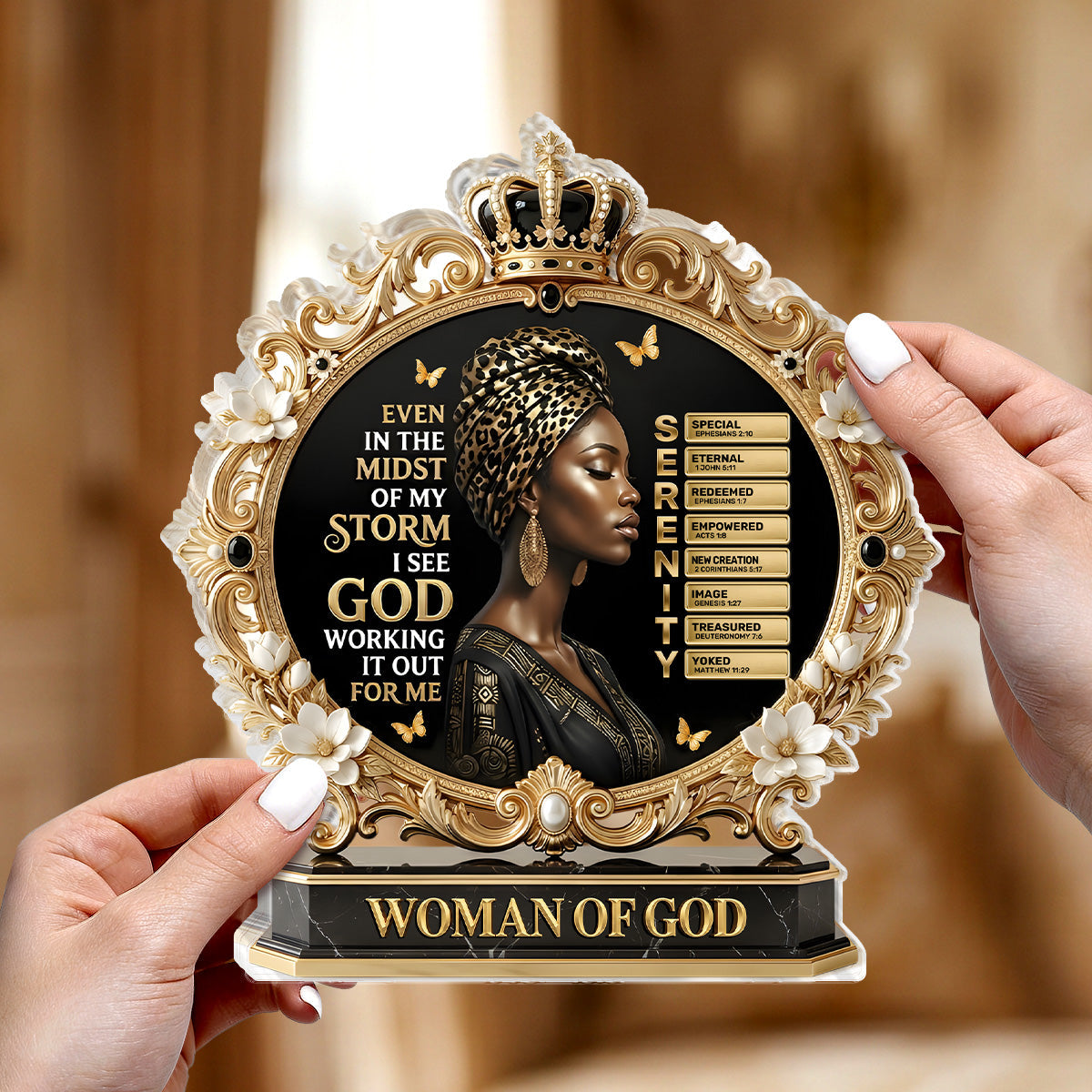 Even In The Midst Of My Storm - Custom Acrylic Plaque - Christian Faith Home Decor GAPJS10020