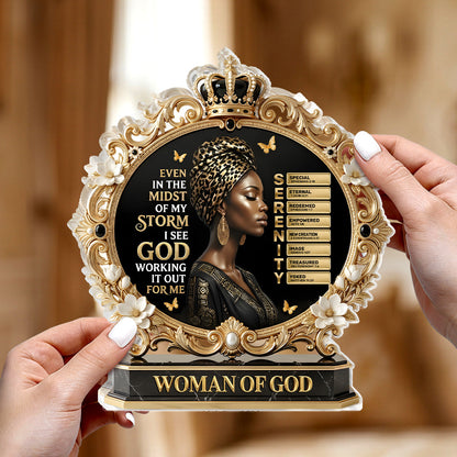 Even In The Midst Of My Storm - Custom Acrylic Plaque - Christian Faith Home Decor GAPJS10020