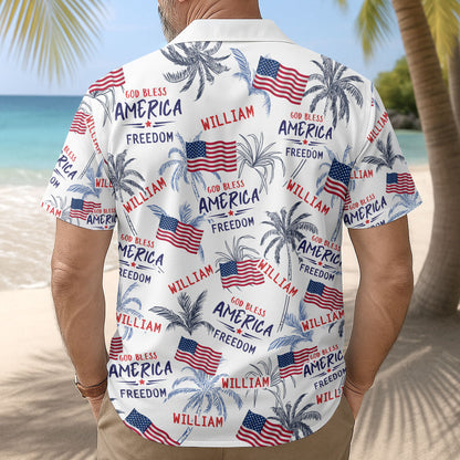 God Bless America - Personalized Hawaiian Shirt - Gift for Him