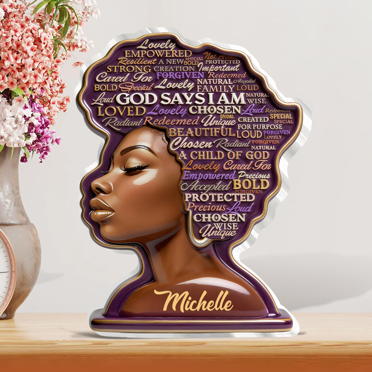 God Says I Am - Personalized Acrylic Plaque - Gift for Women GAPJS10155