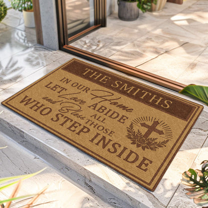 Bless All Who Enter - Personalized Doormat GDMJS10092