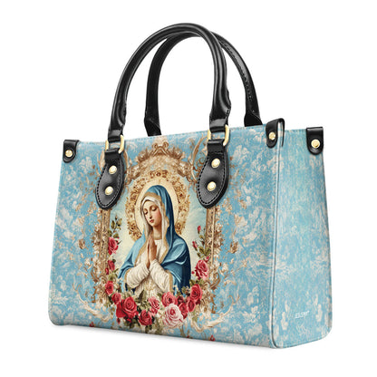 Our Lady of Grace - Leather Handbag - Christian Floral Design GMJSLB200096