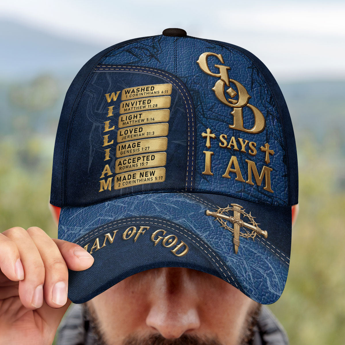God Says I Am - Personalized Classic Cap - Gift for Men