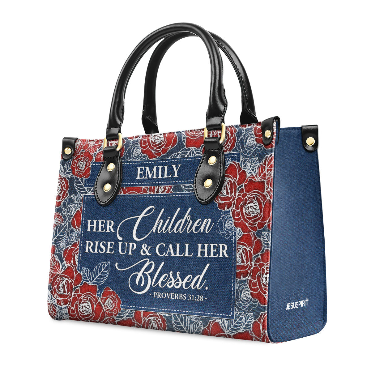 Her Children Rise Up & Call Her Blessed - Personalized Leather Handbag GMJSLB200012