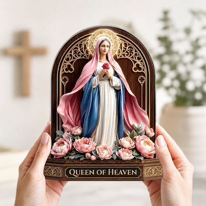 Queen Of Heaven - Personalized Acrylic Plaque - Gift for Mom GAPJS10034