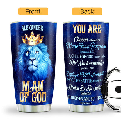 Faith-Inspired Man Of God - Personalized Stainless Steel Tumbler