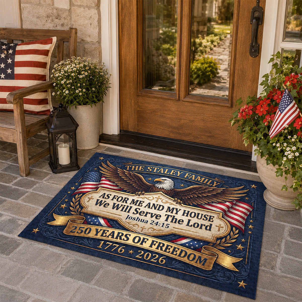 We Will Serve The Lord - Personalized Doormat - Christian Faith Home Decor GDMJS10003