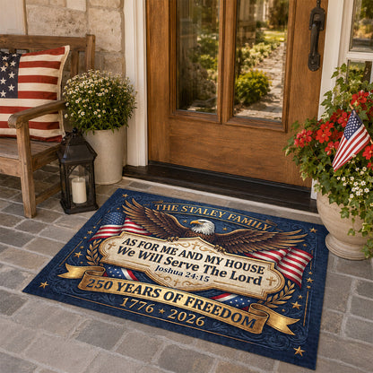 We Will Serve The Lord - Personalized Doormat - Christian Faith Home Decor GDMJS10003