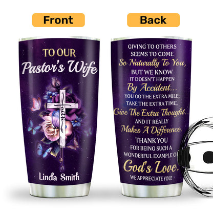 Faith-Inspired Stainless Steel Tumbler - Personalized Gift for Pastor's Wife