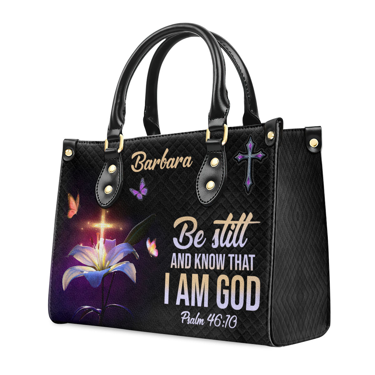 Be Still And Know That I Am God - Personalized Leather Handbag GMJSLB200100