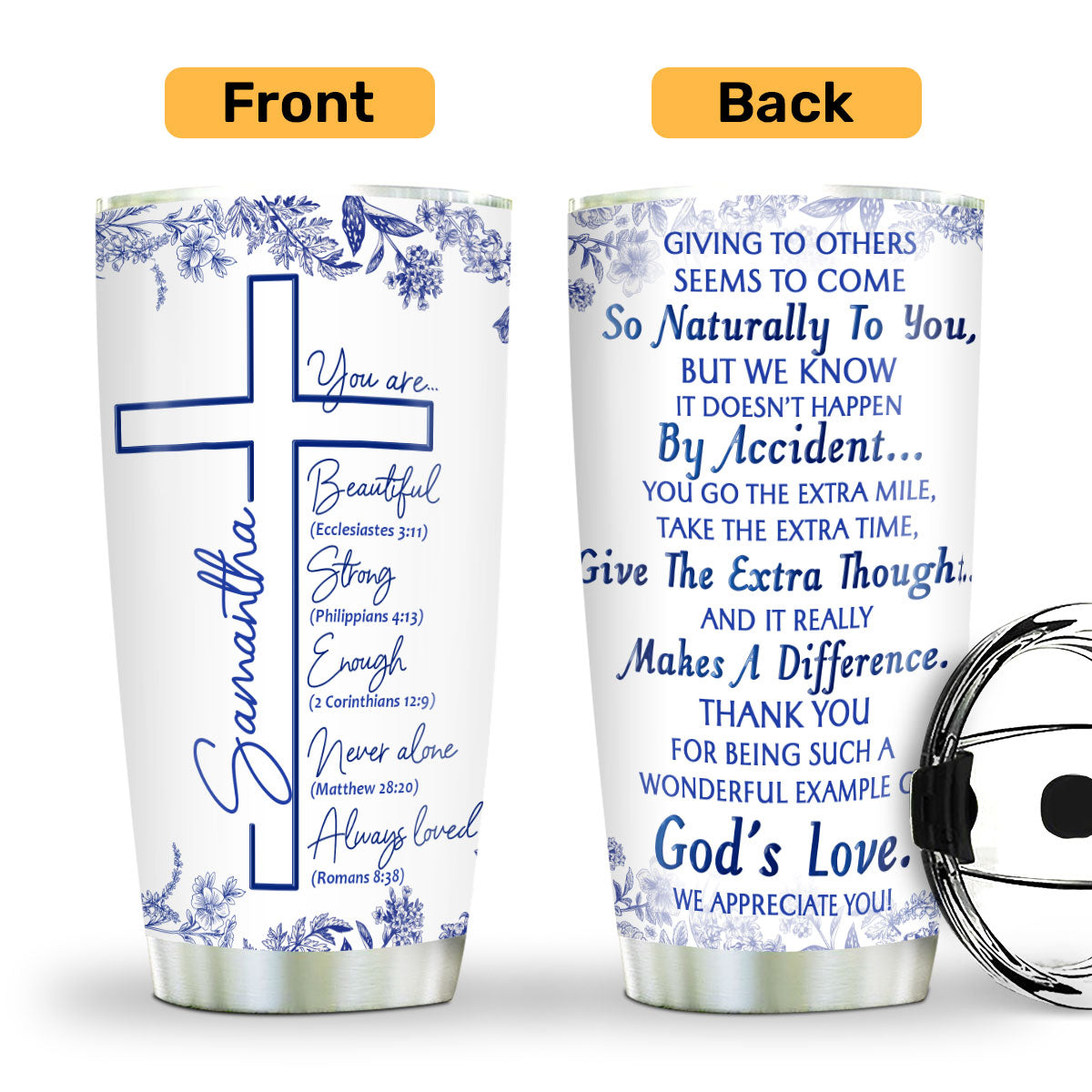 Faith-Inspired Gift for Pastor's Wife - Personalized Stainless Steel Tumbler