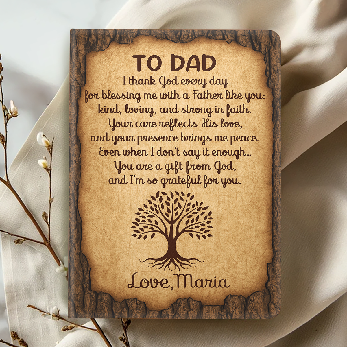 Gift For Dad - You Are A Gift From God - Personalized Leather Cover Notebook Custom Name Faith Keepsake GMJSNB200091