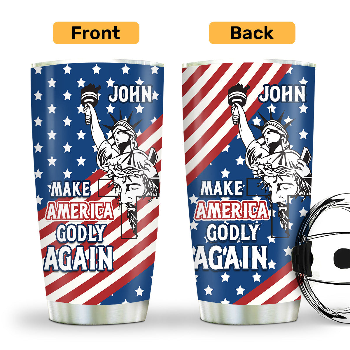 Make America Godly Again - Personalized Stainless Steel Tumbler