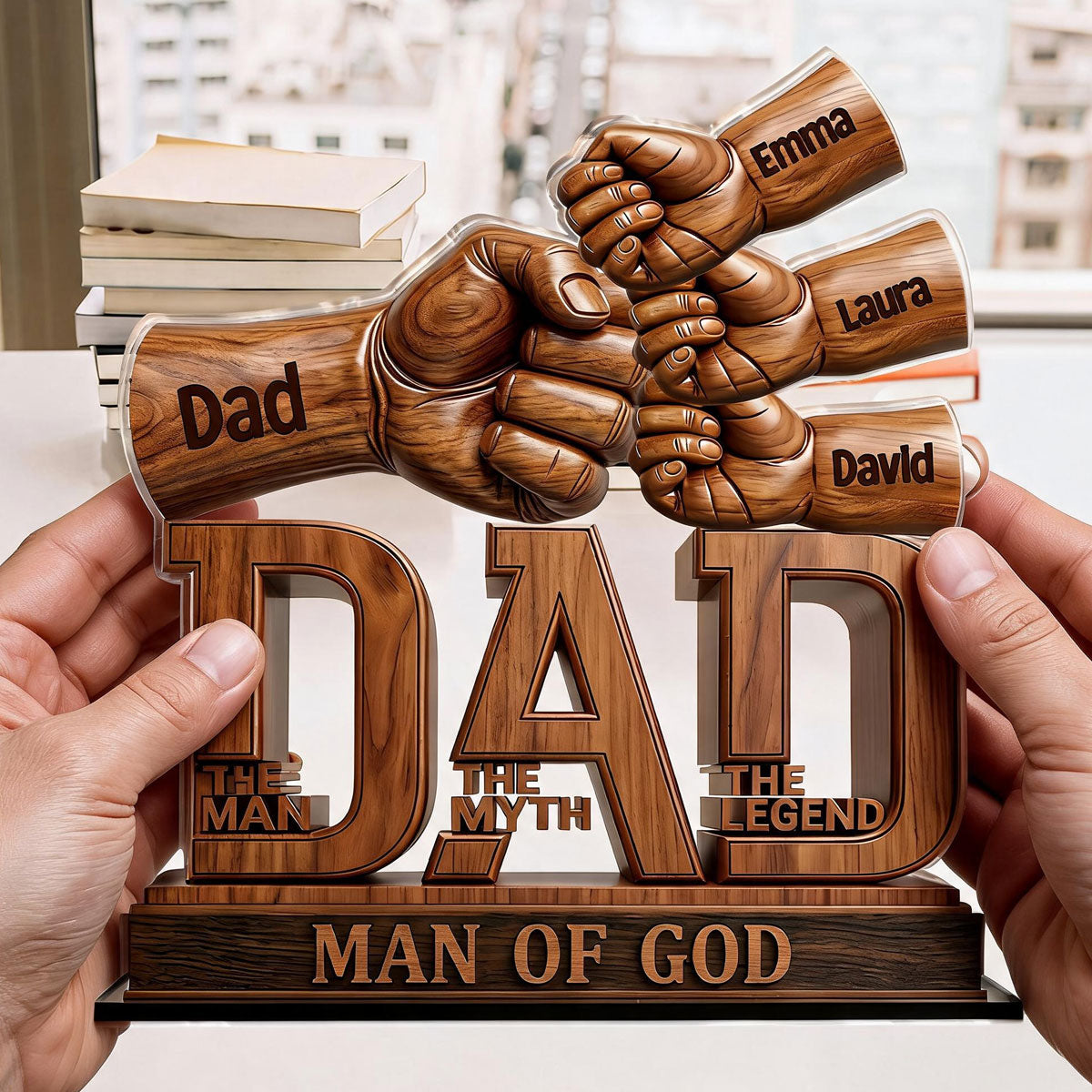 Dad The Man The Myth The Legend - Personalized Acrylic Plaque GAPJS10059