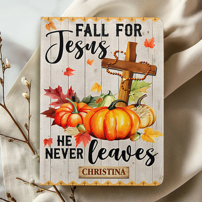 Fall For Jesus - Personalized Leather Notebook GMJSNB200054