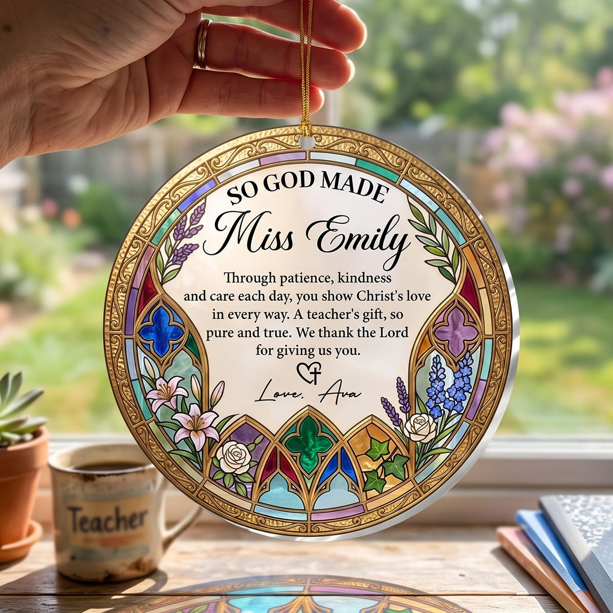 Christ's Love In Every Way - Personalized Suncatcher Ornament GOJS10360