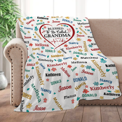 Blessed To Be Called Grandma - Personalized Fleece Blanket GBJS10010