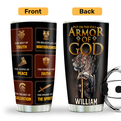 Armor Of God - Personalized Stainless Steel Tumbler for Men