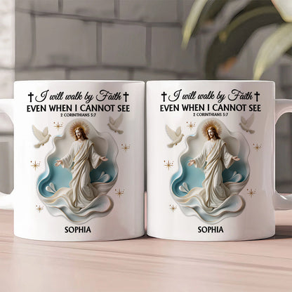Walk By Faith Personalized Ceramic Coffee Mug