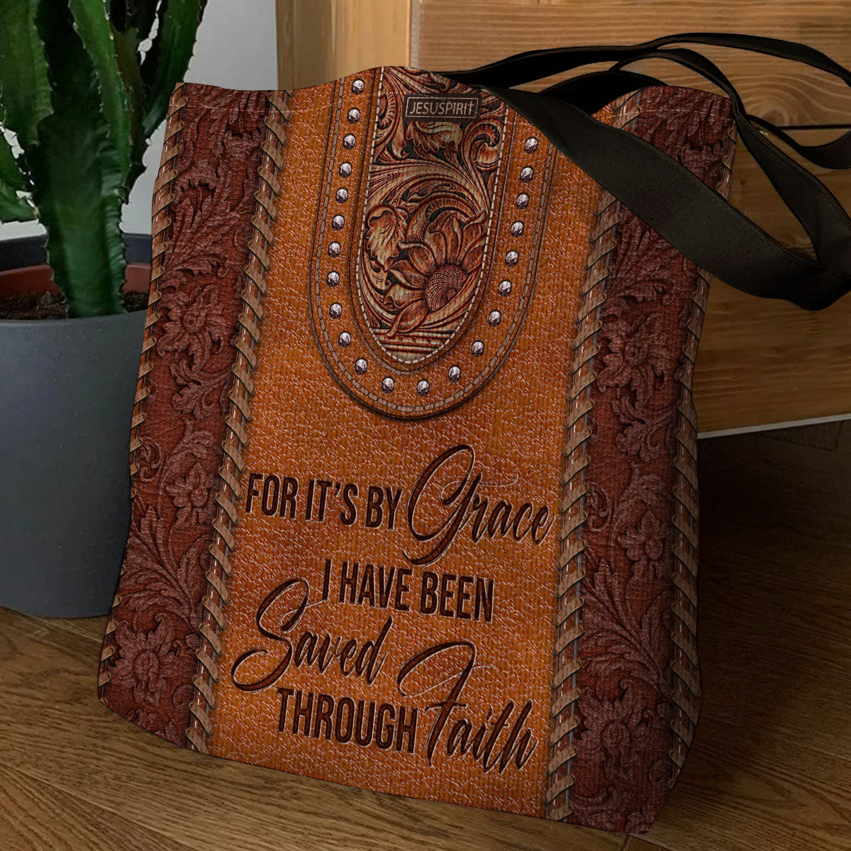 By Grace I Have Been Saved - Christian Tote Bag GTTJS10156