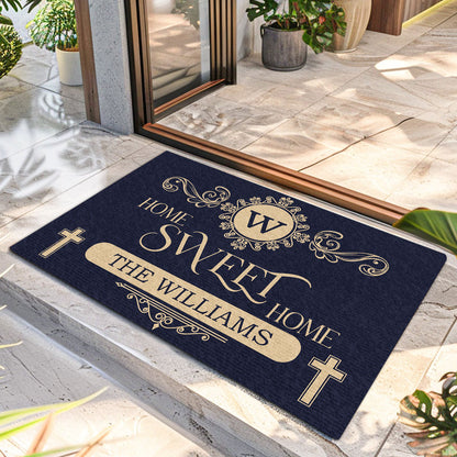 Home Sweet Home - Personalized Doormat - Custom Name Welcome Mat GDMJS10105