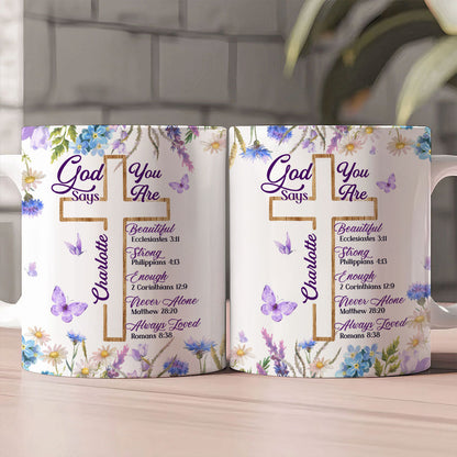 God Says You Are - Personalized Ceramic Coffee Mug