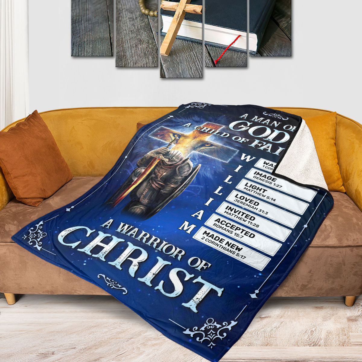 Man Of God - Personalized Fleece Blanket - Christian Faith Home Decor GBJS10023