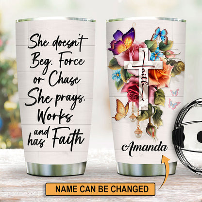 Faith Over Force - Personalized Stainless Steel Tumbler