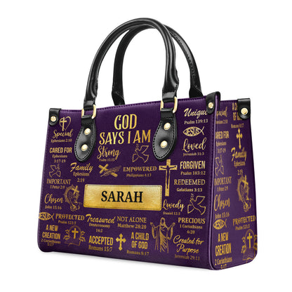 What God Says About You - Personalized Leather Handbag GMJSLB200083