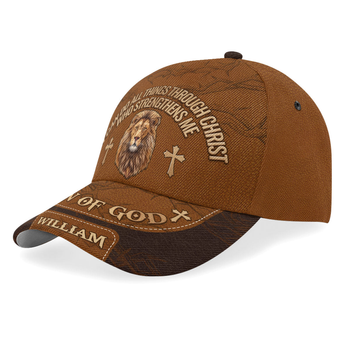 Christ Strengthens Me Lion - Personalized Classic Cap