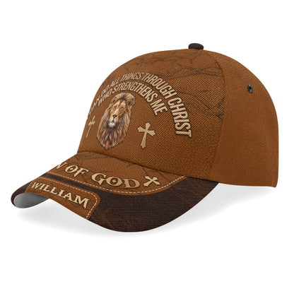 Christ Strengthens Me Lion - Personalized Classic Cap