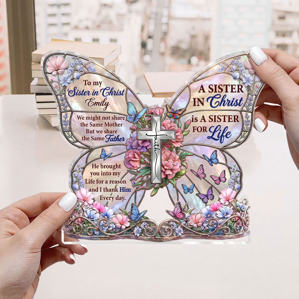 Faith-Inspired Sister Gift - Personalized Acrylic Plaque GAPJS10006