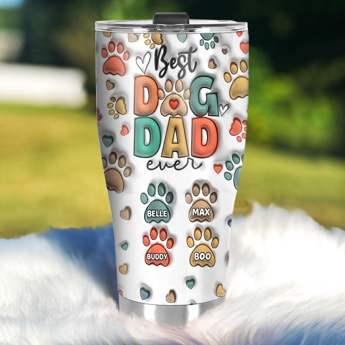 Best Dog Dad Ever - Personalized Stainless Steel Tumbler