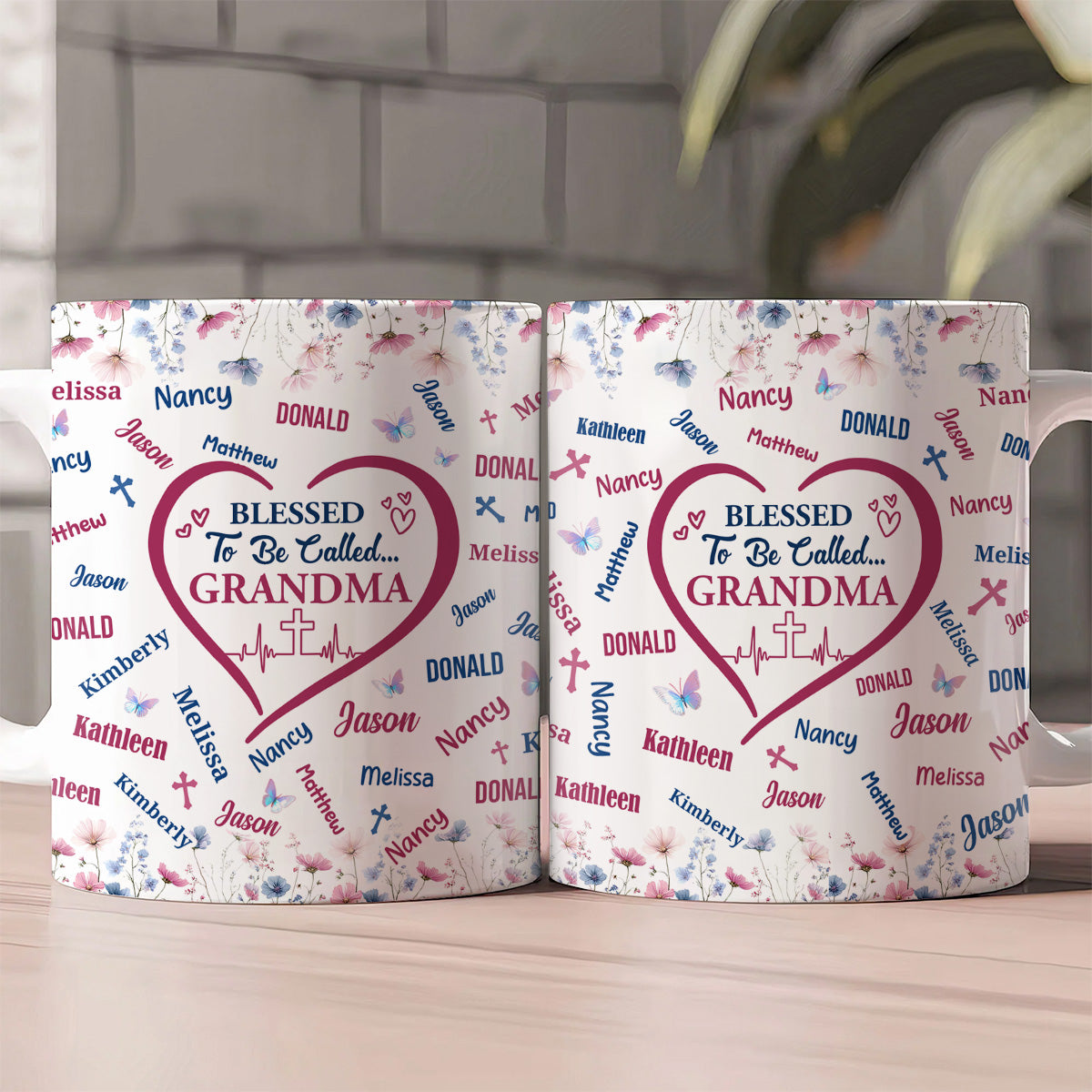 Blessed To Be Called Grandma - Personalized Ceramic Coffee Mug