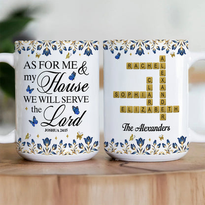 As For Me And My House - Personalized Ceramic Coffee Mug Faith