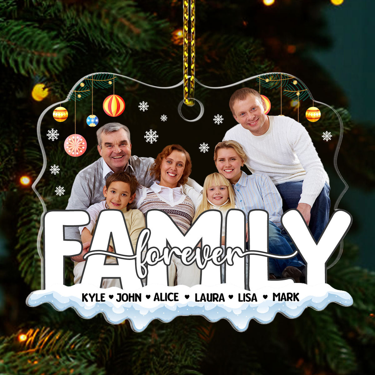 We Are Family Forever - Personalized Acrylic Ornament GOJS10174