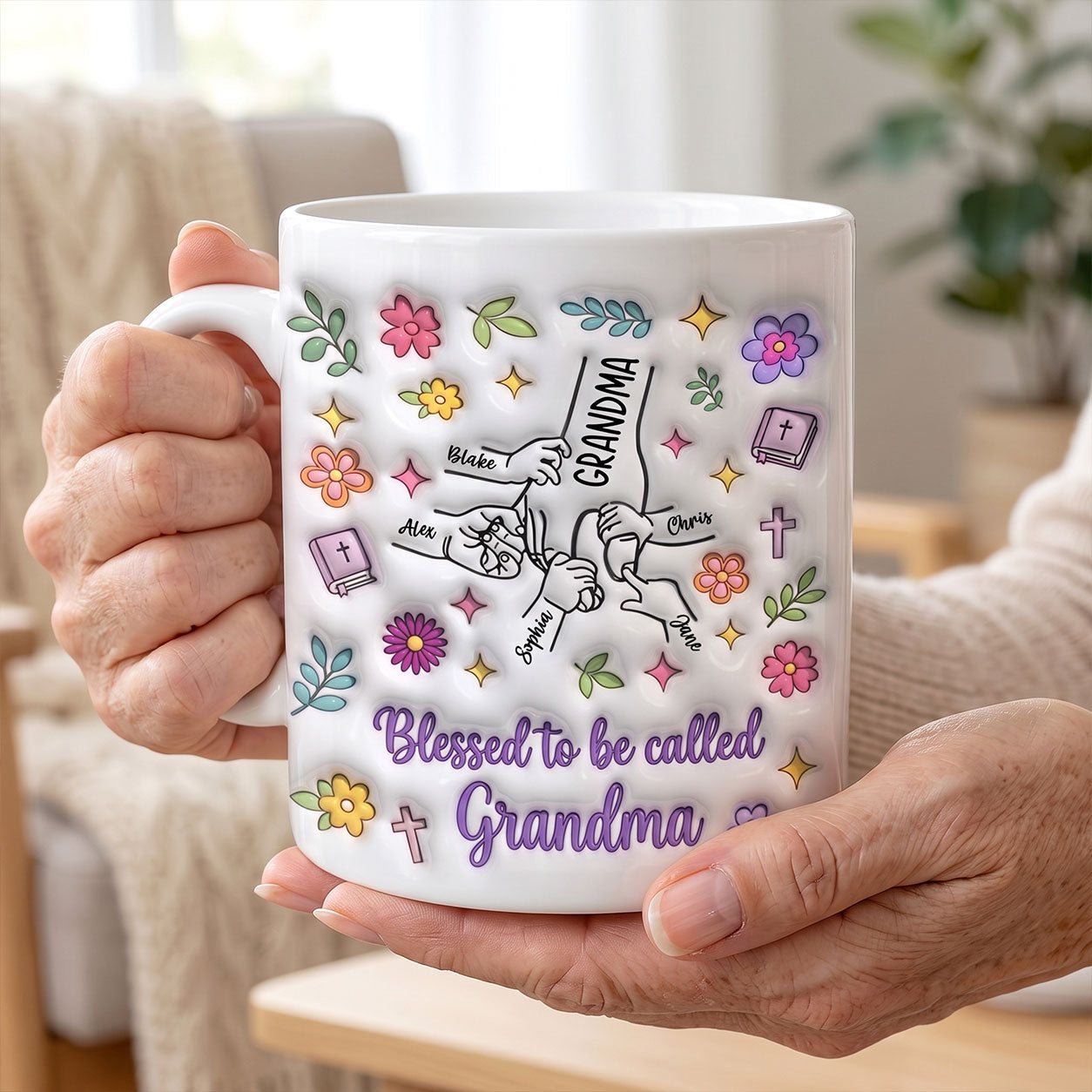 Blessed To Be Called Grandma - Personalized Ceramic Coffee Mug