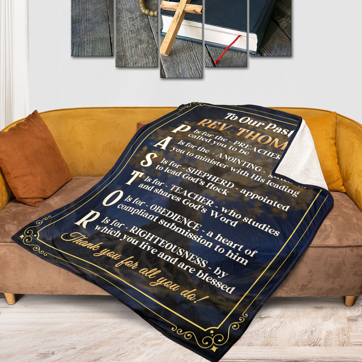Faith & Gratitude - Personalized Fleece Blanket GBJS10025