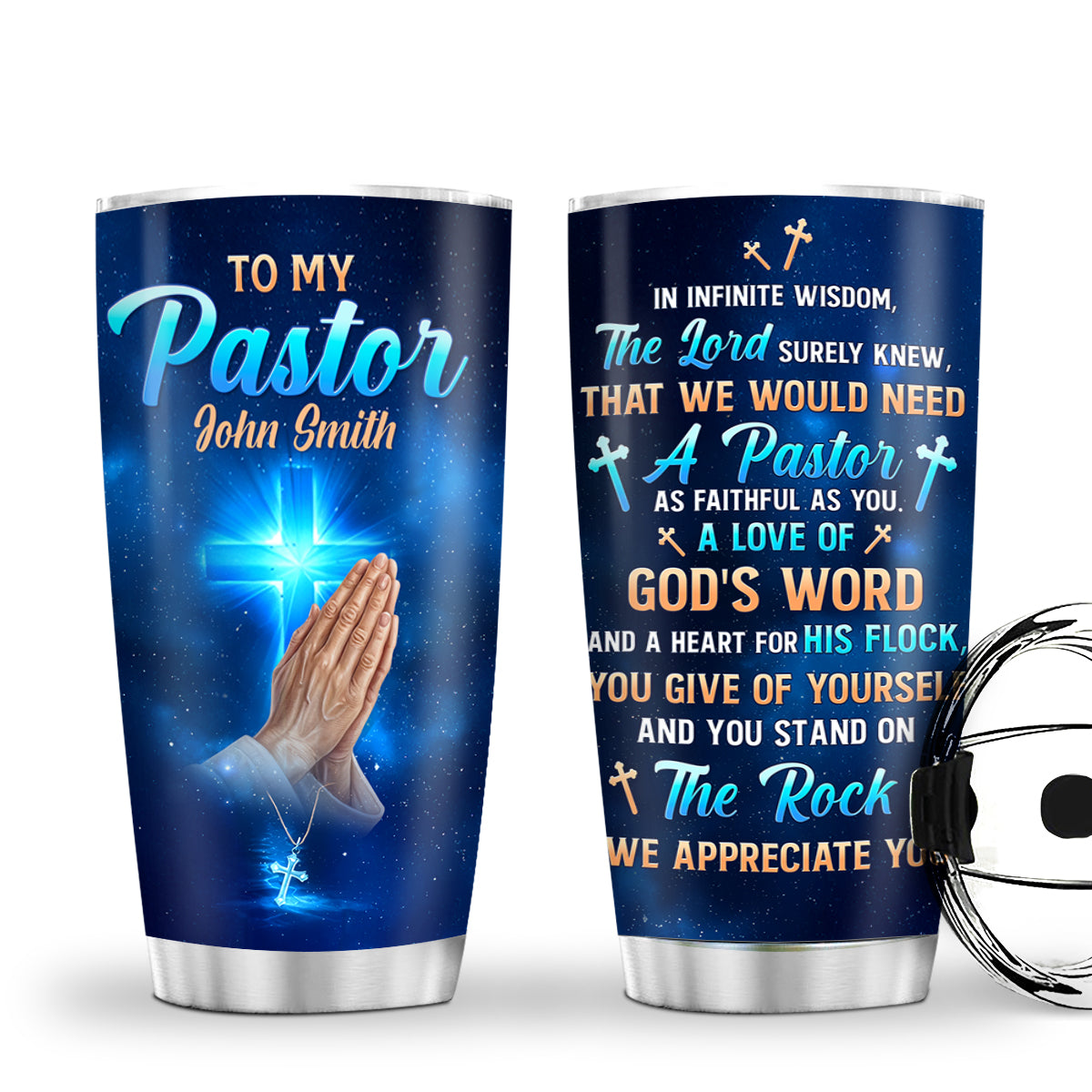 Faithful Pastor - Personalized Stainless Steel Tumbler 20oz