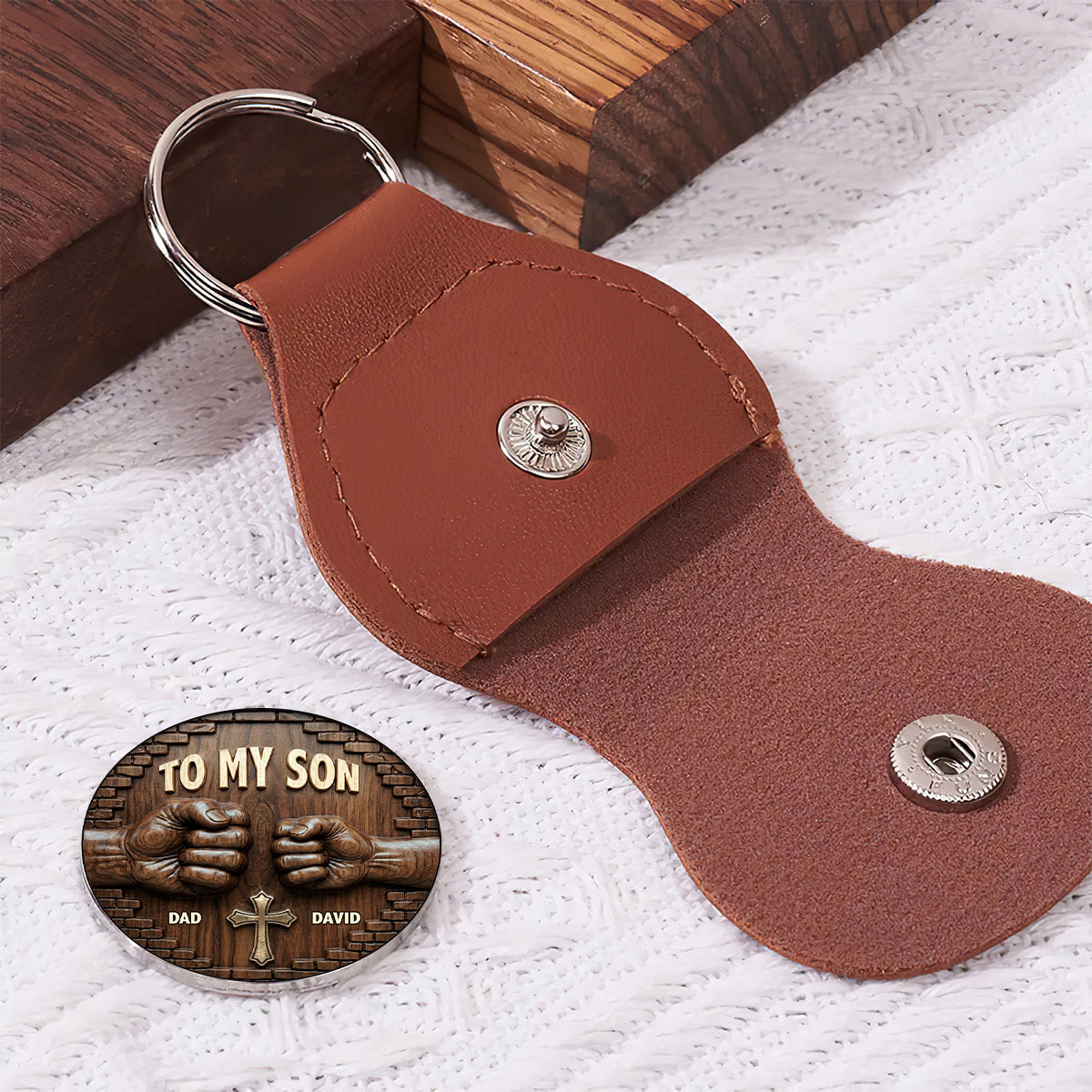 To My Son My Grandson My Boy - Personalized Pocket Hug