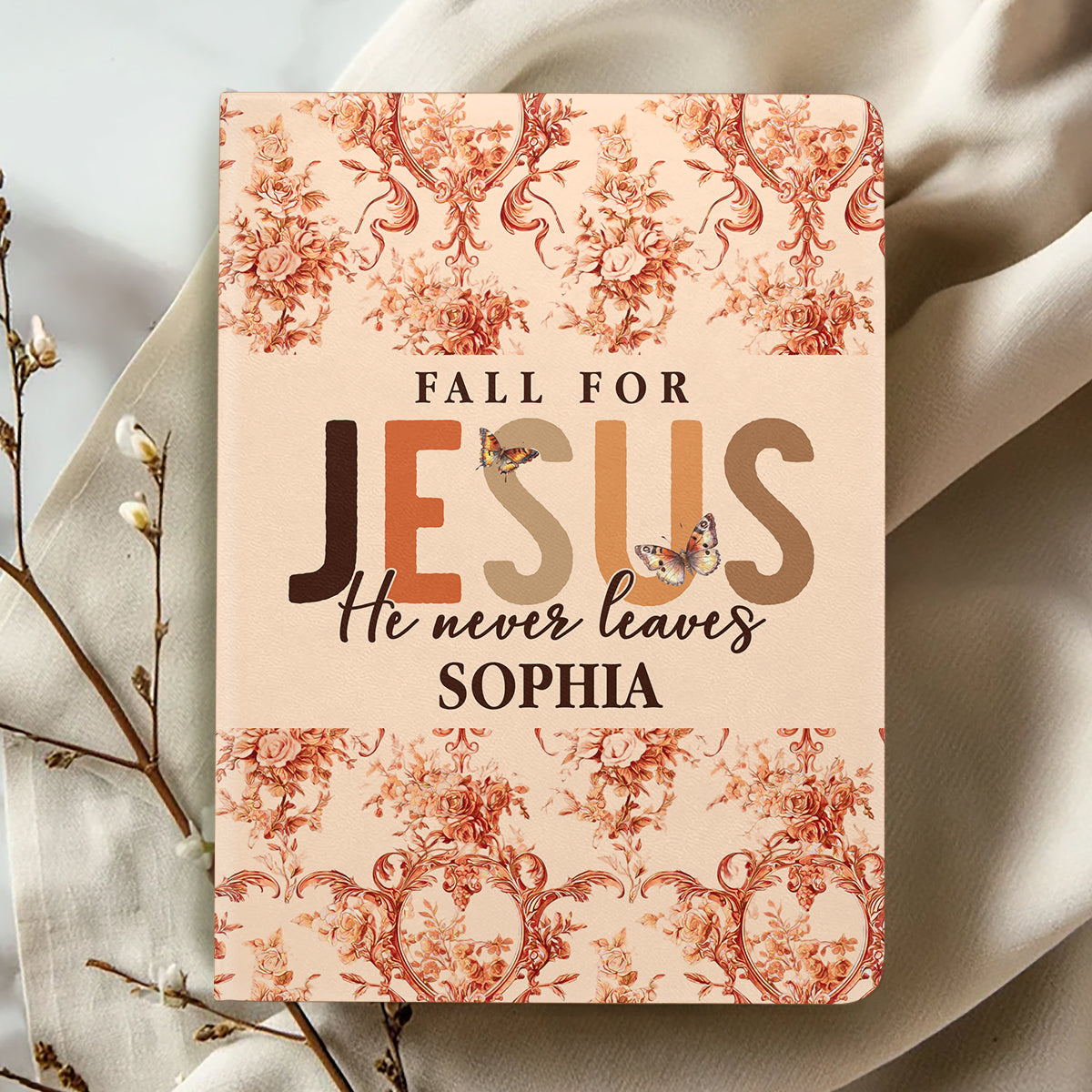 Fall for Jesus - Personalized Leather Cover Notebook GMJSNB200053