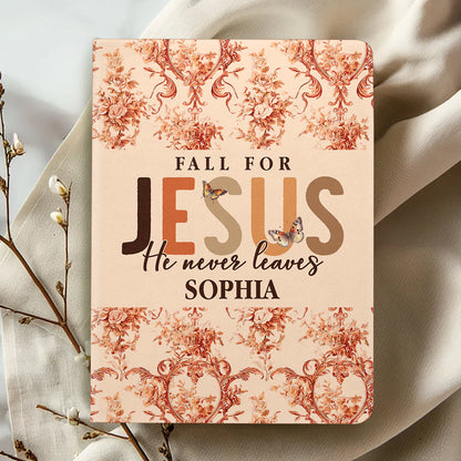 Fall for Jesus - Personalized Leather Cover Notebook GMJSNB200053