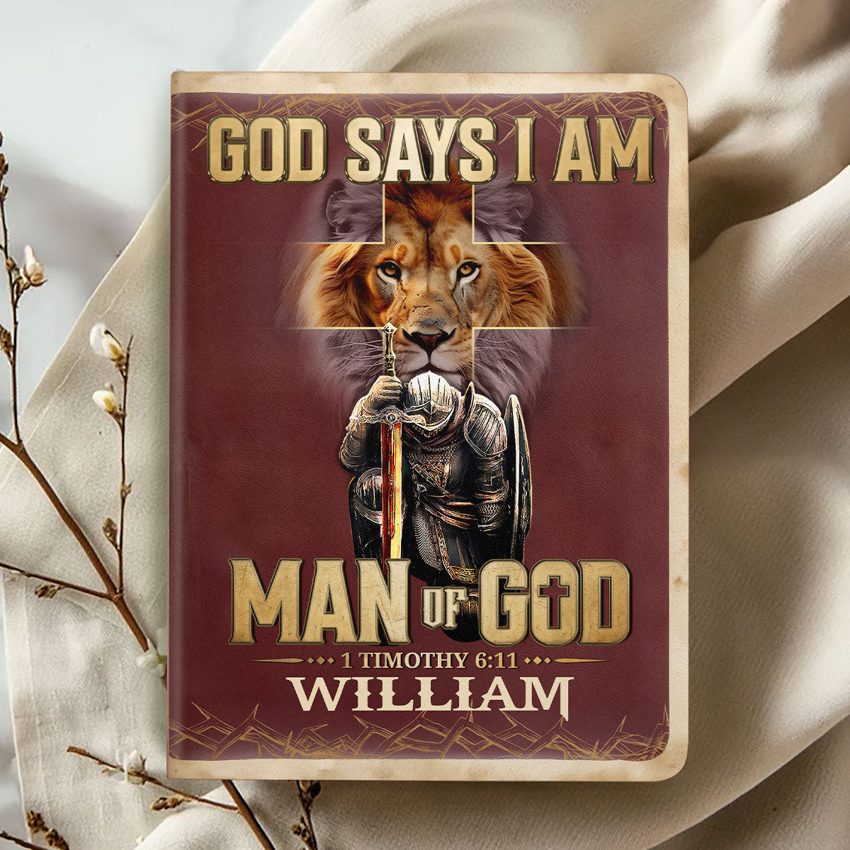 Man Of God - Personalized Leather Cover Notebook GMJSNB200030