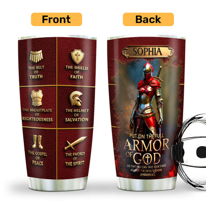 Armor Of God - Personalized Stainless Steel Tumbler Gift for Her