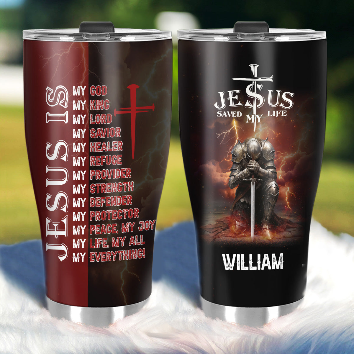 Jesus Is - Personalized Stainless Steel Tumbler - Christian Gift for Men