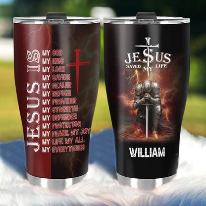 Jesus Is - Personalized Stainless Steel Tumbler - Christian Gift for Men