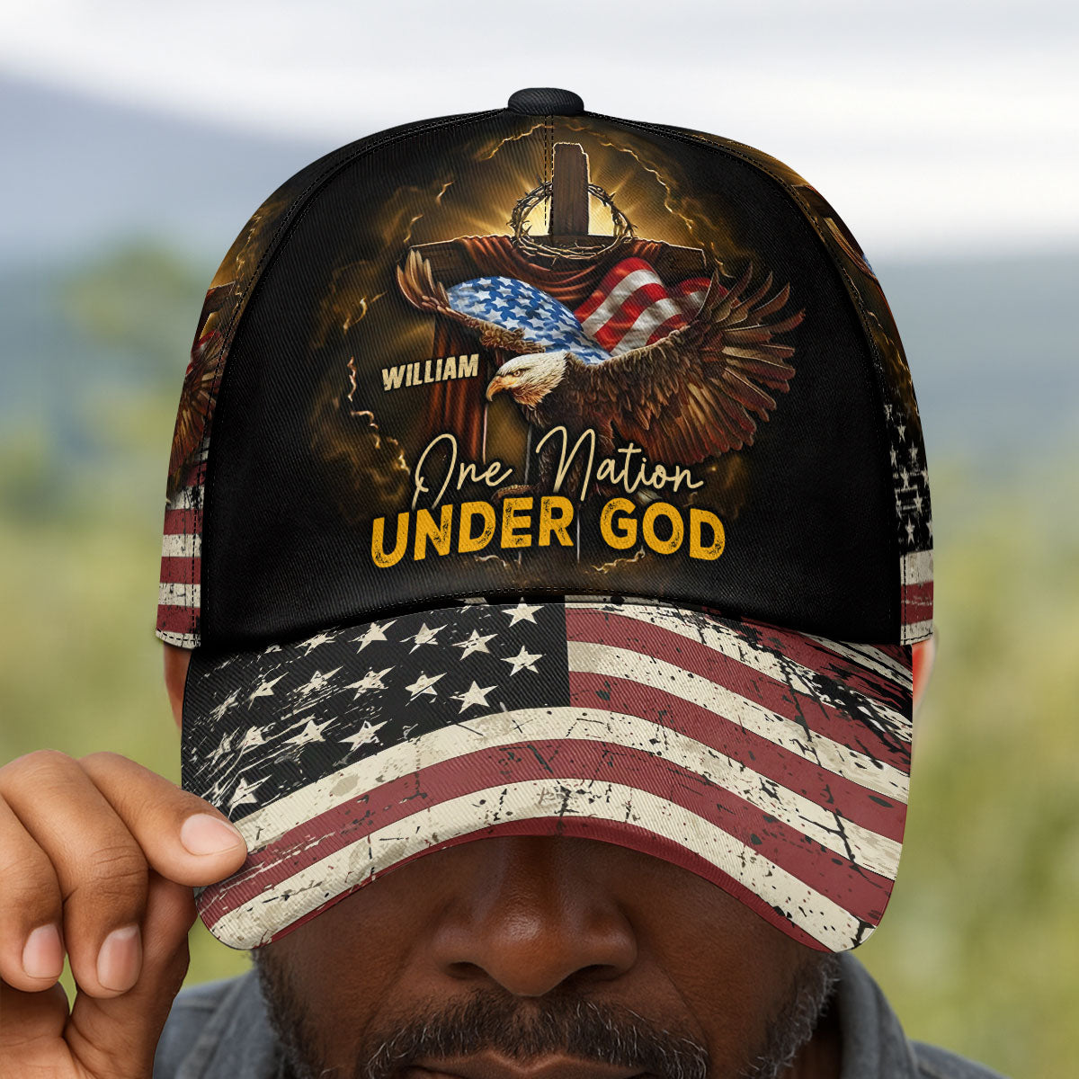 One Nation Under God - Personalized Classic Cap