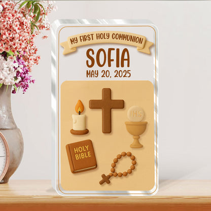 First Communion Faith Keepsake - Custom Acrylic Plaque GAPJS10246